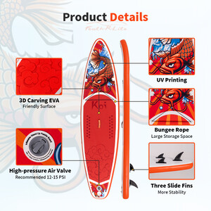 Tabla de surf hinchable de 11 pies - Sup Koi naranja - México