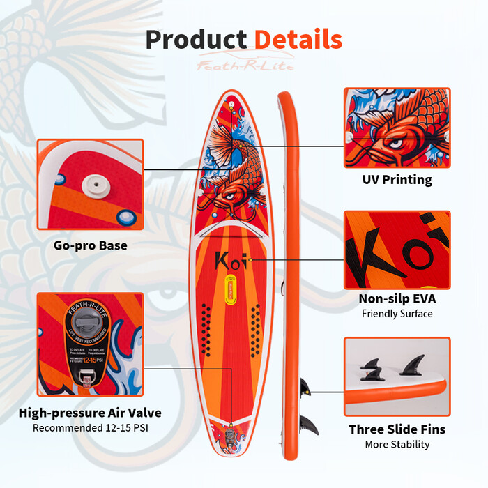 Tabla de surf hinchable de 11'6" - Sup Koi Naranja - México