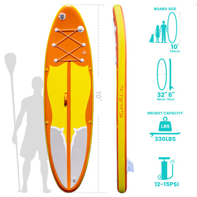 Tabla de surf hinchable de 11 pies, color naranja - México