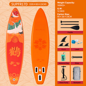 Tabla de surf hinchable con remo de 11 pies - Grulla Naranja - México