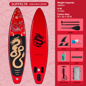 Tabla de surf hinchable de 11 pies - Dragón Rojo - México